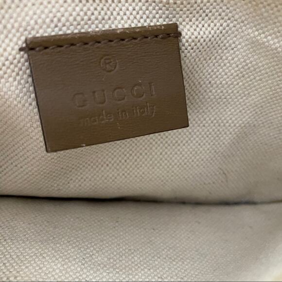 Gucci Diamanté Brown Canvas Leather Mini Tote & Pouch - Picture 12 of 14